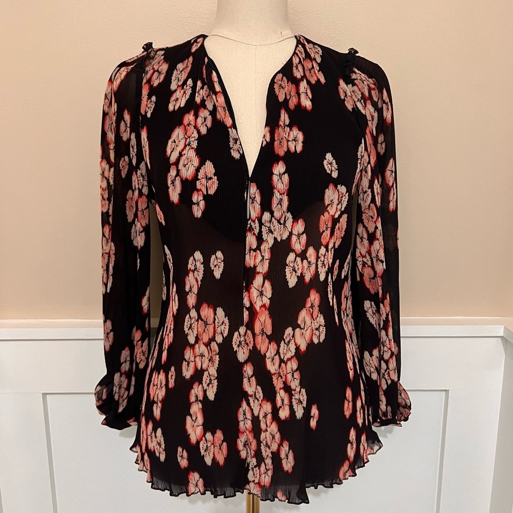 Isabel Marant Floral Print V-Neck Blouse Sz M
